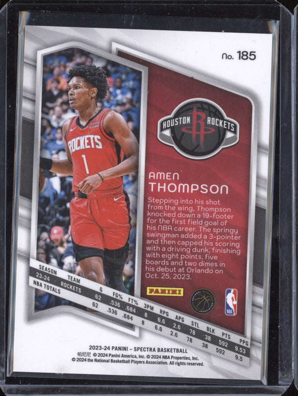 Amen Thompson 2023-24 Panini Spectra 185 Spectracular Debut RC