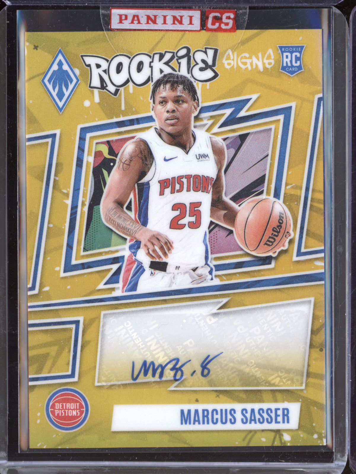 Marcus Sasser 2023-24 Panini Phoenix RS-MSS Rookie Signs Auto Gold RC 8/10