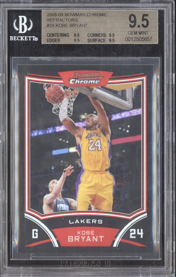 Kobe Bryant 2008-09 Bowman Chrome 24 Refractor 91/499 BGS 9.5