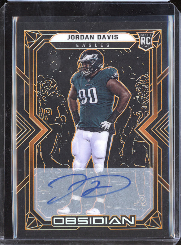 Jordan Davis 2022 Panini Obsidian 151 Rookie Auto Orange 12/99