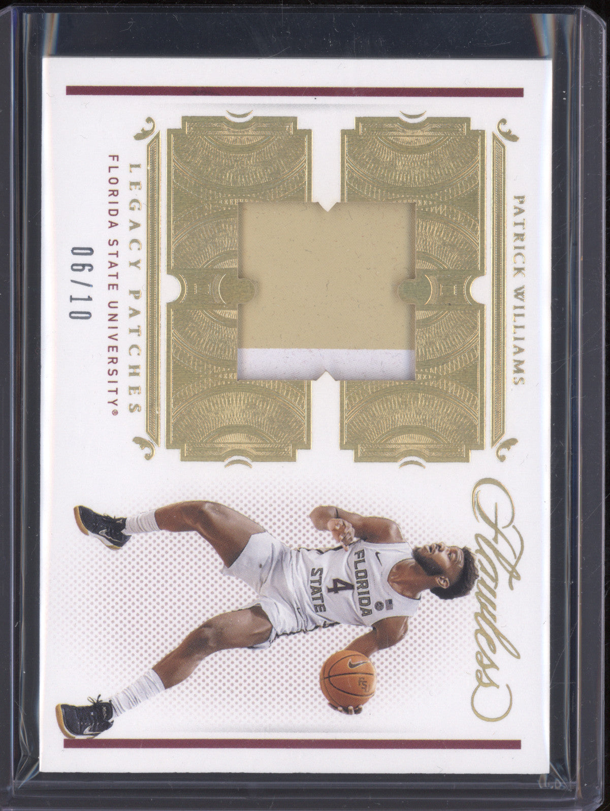 Patrick Williams 2021-22 Panini Flawless Collegiate Legacy Patches Gold RC 6/10
