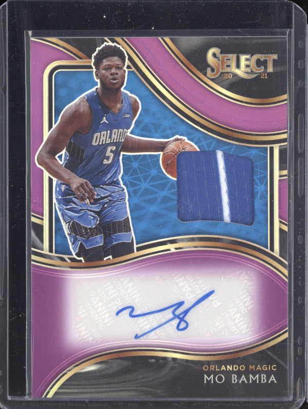 Mo Bamba 2020-21 Panini Select AM-MBB Autographed Memorabilia Purple 75/99