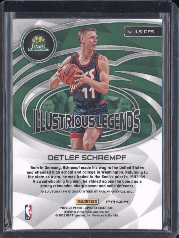 Detlef Schrempf 2022-23 Panini Spectra ILS-DFS Illustrious Legends Auto Asia