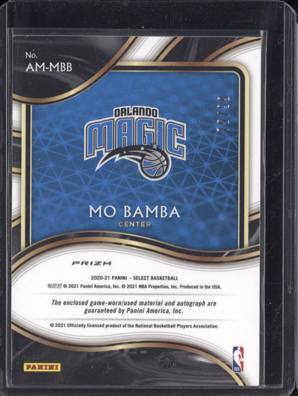 Mo Bamba 2020-21 Panini Select AM-MBB Autographed Memorabilia Purple 75/99