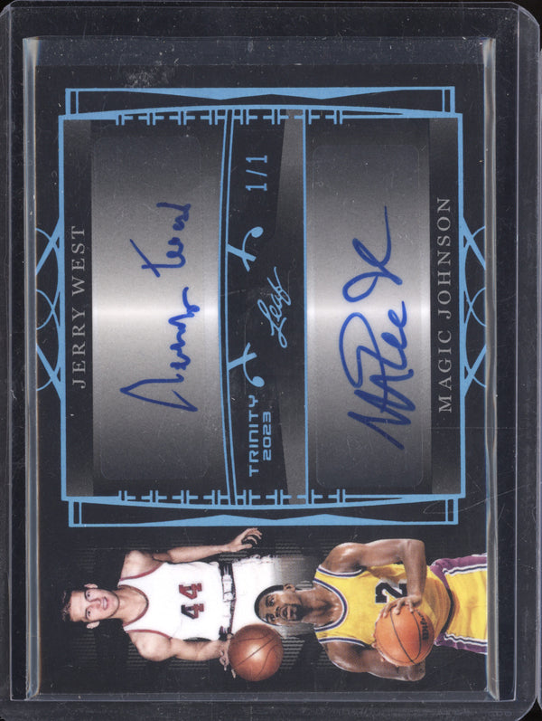 Jerry West Magic Johnson 2023 Leaf Trinity DA-17 Dual Auto 1/1