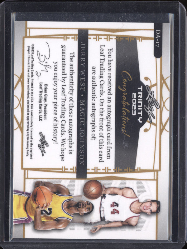 Jerry West Magic Johnson 2023 Leaf Trinity DA-17 Dual Auto 1/1