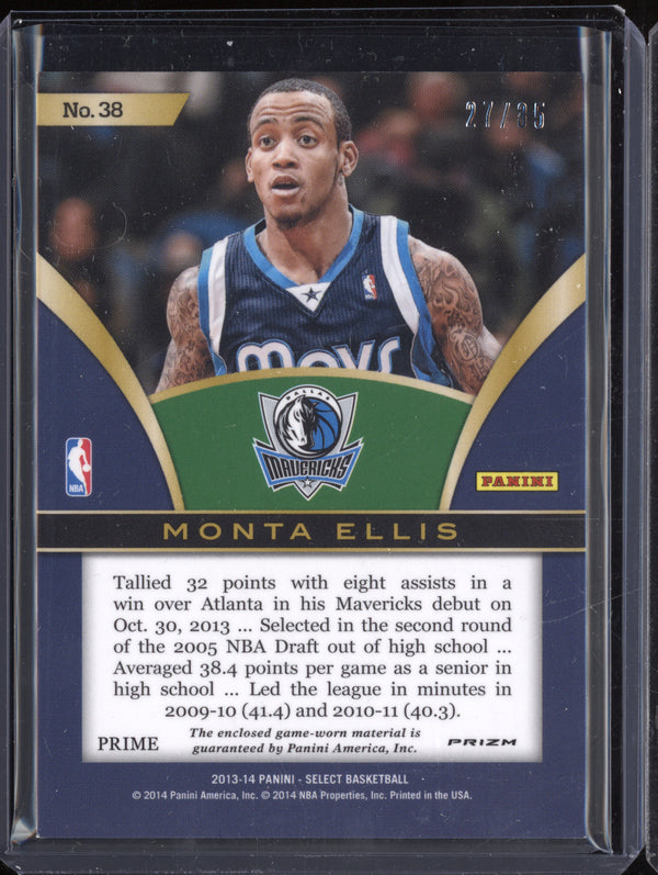 Monta Ellis 2013-14 Panini Select 38 Select Swatches Blue 27/35