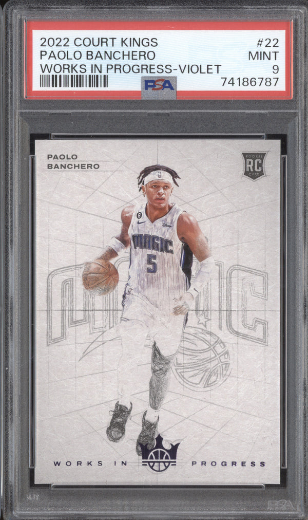 Paolo Banchero 2022-23 Panini Court Kings Works in Progress Violet RC /49 PSA 9