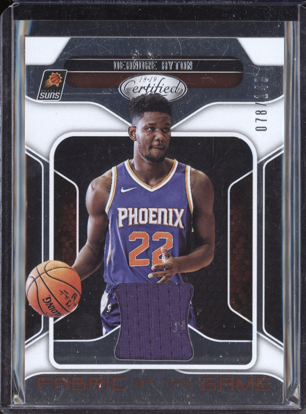 Deandre Ayton 2018-19 Panini Certified FG-DA Fabric of the Game RC 78/149