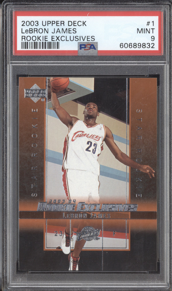 LeBron James 2003-04 Upper Deck  1 Rookie Exclusives RC PSA 9