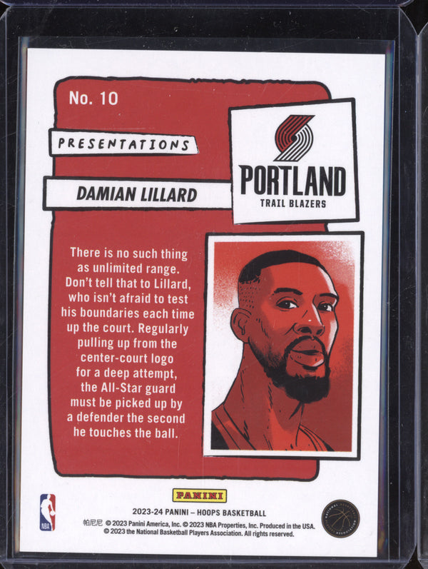 Damian Lillard 2023-24 Panini Hoops 10 Presentations