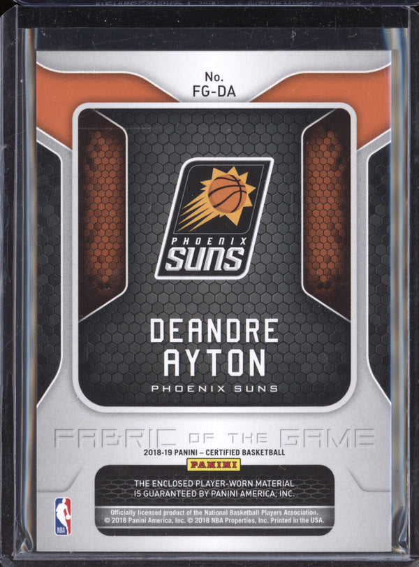 Deandre Ayton 2018-19 Panini Certified FG-DA Fabric of the Game RC 78/149