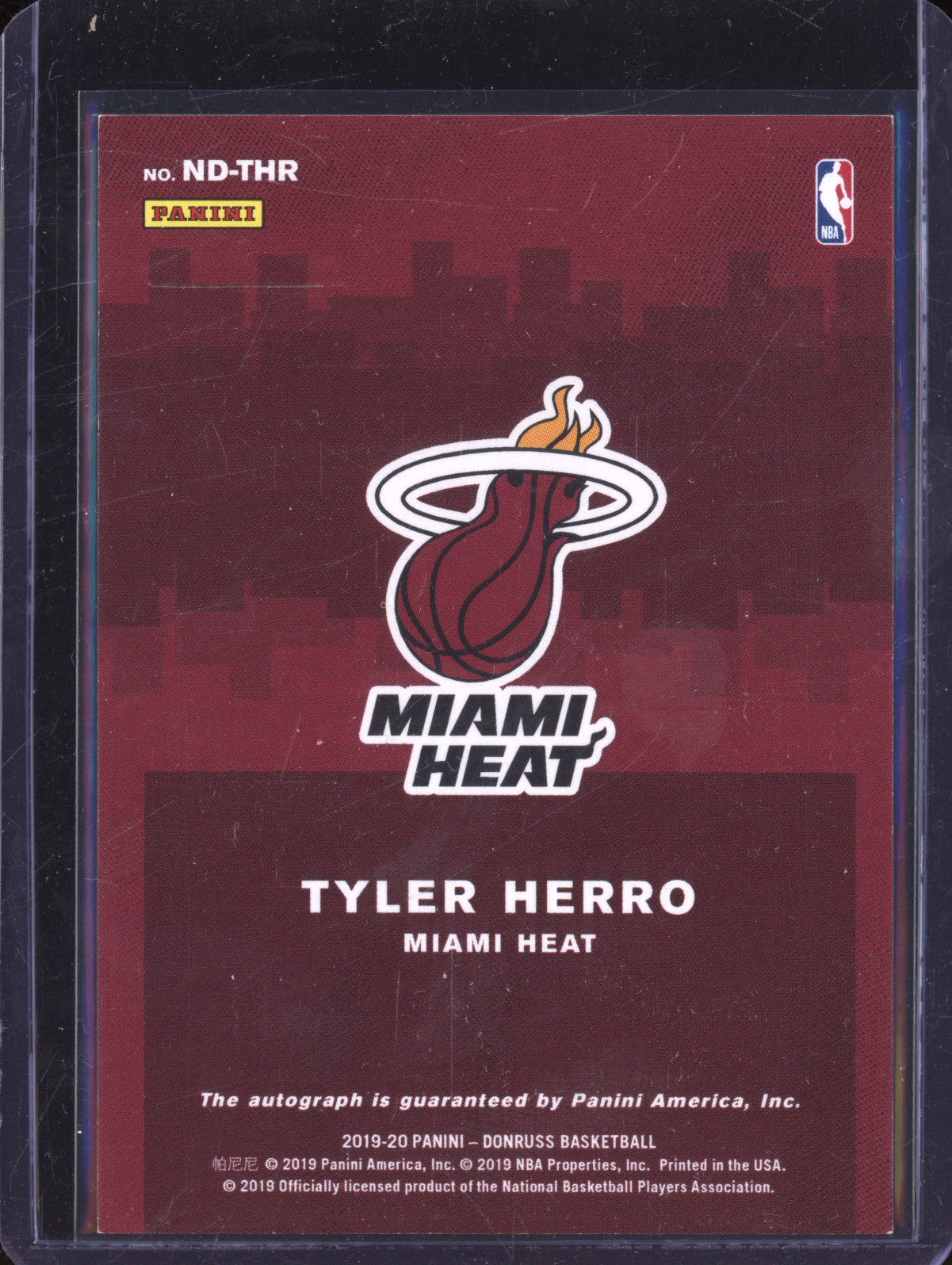 Tyler Herro 2019-20 Panini Donruss ND-THR Next Day Auto RC