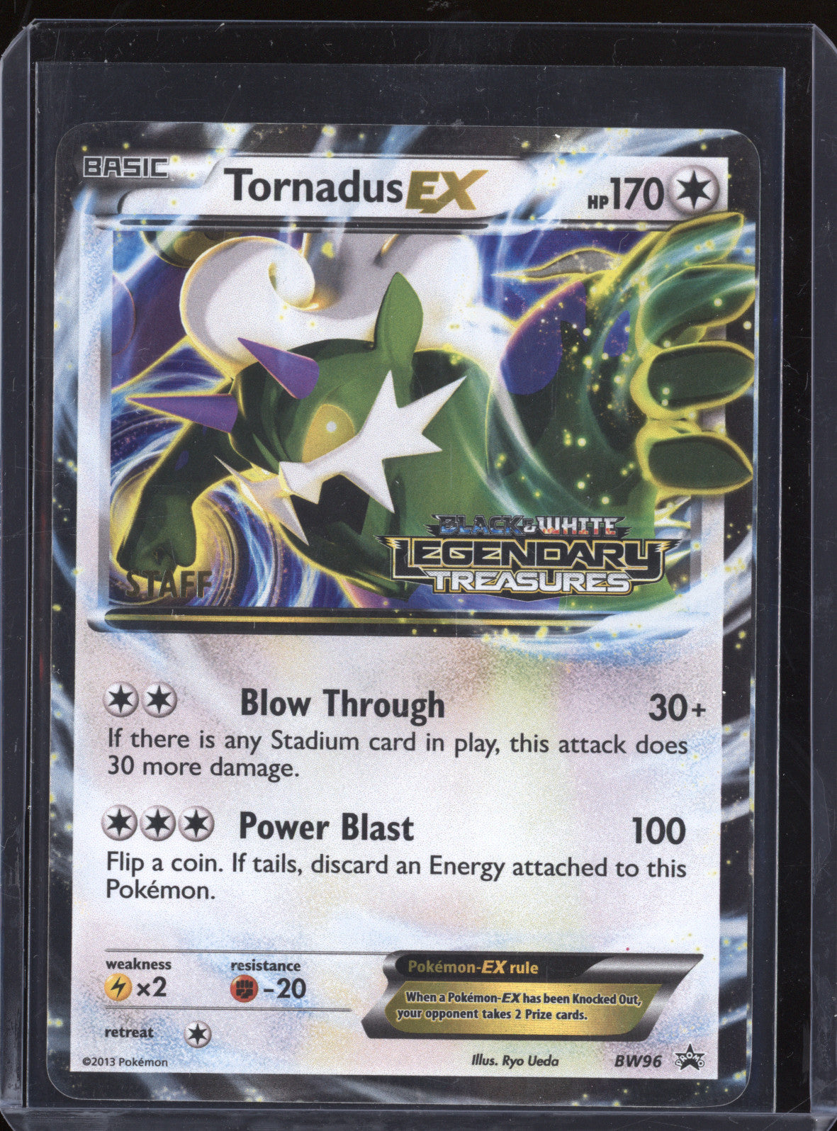 Tornadus ex  Pokemon Black & White BW96 Legenday Treasures Prerelease Staff