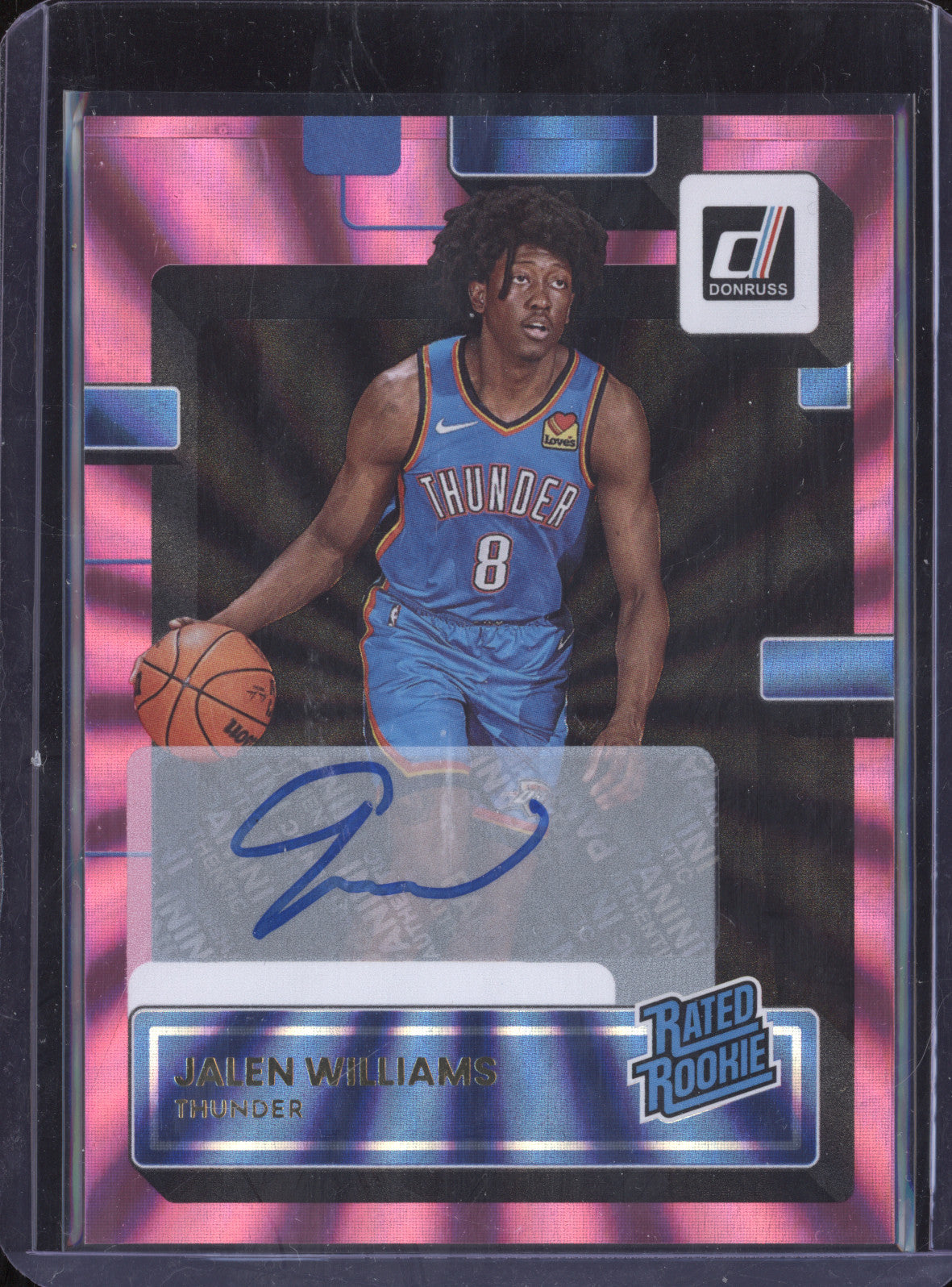 Jalen Williams 2022-23 Panini Donruss 212 Auto Pink Laser RC