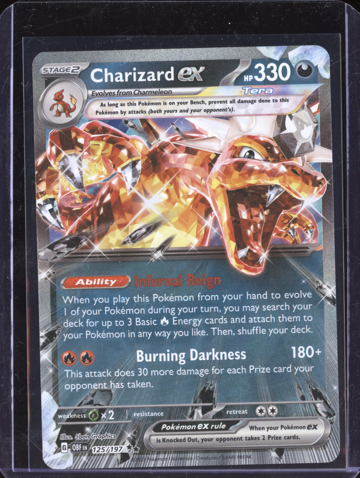 Charizard ex 2023 Pokemon Obsidian Flames 125/197 Double Rare