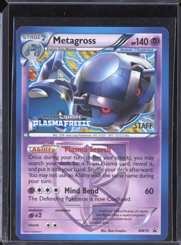 Metagross 2013 Pokemon Black & White Promos BW75 Plasma Freeze Prerelease Staff