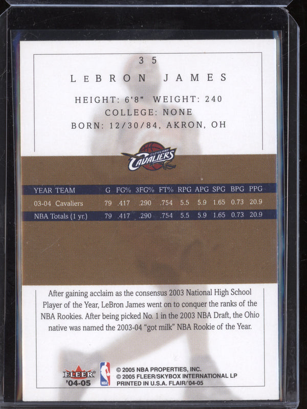 LeBron James 2004-05 Fleer Flair 35