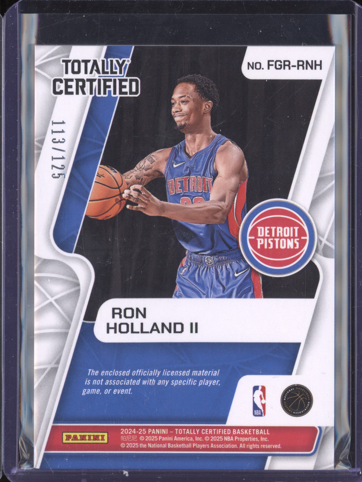 Ron Holland II 2024-25  Totally Certified FGR-RNH Fabric of the Game RC 113/125