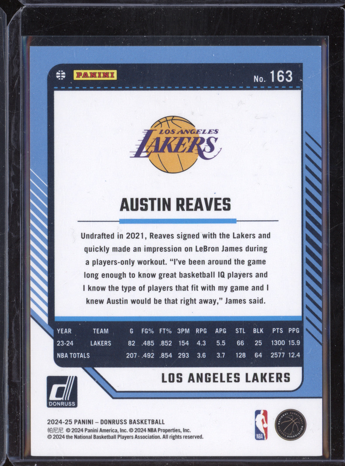 Austin Reaves 2024-25 Panini Donruss 163 Choice Red 54/99