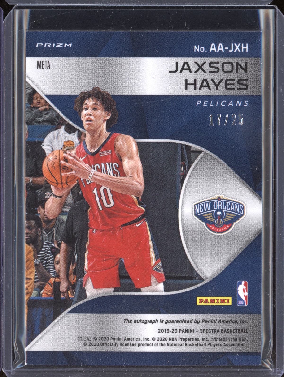 Jaxson Hayes 2019-20 Panini Spectra AA-JXH Aspiring Auto Meta RC 17/25