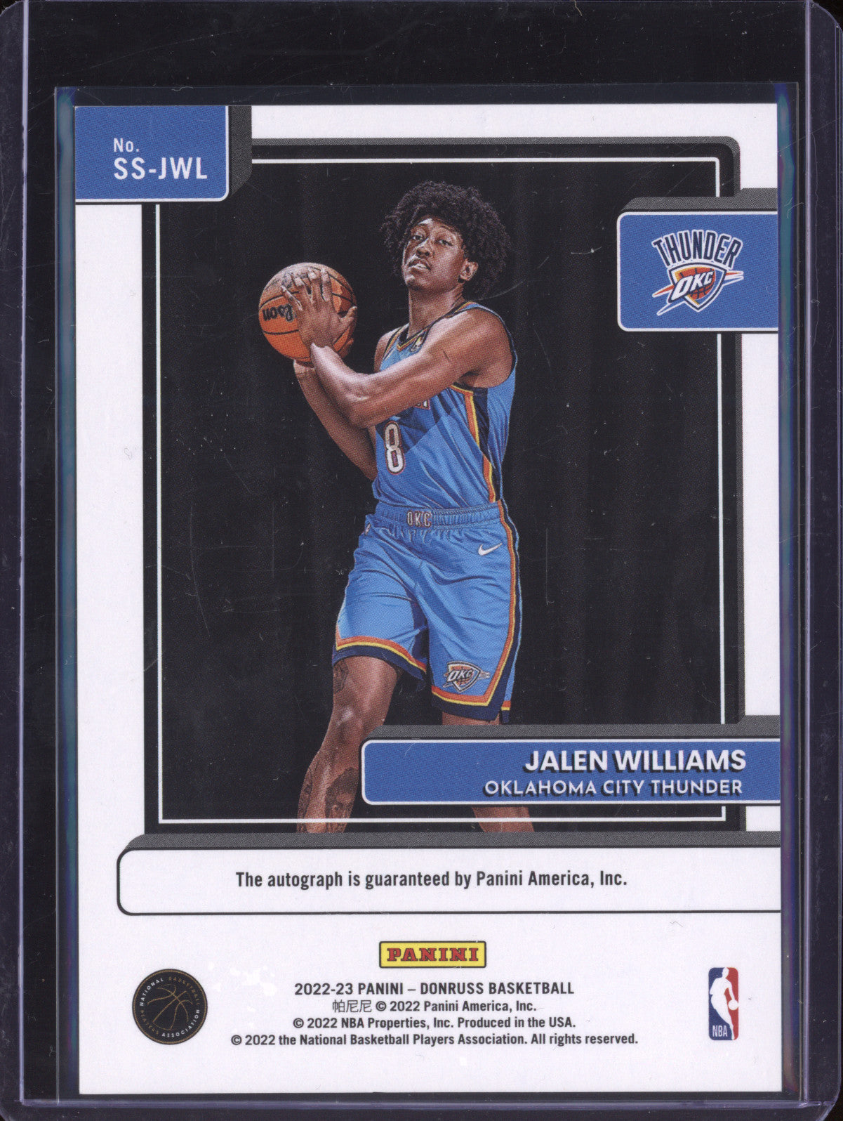 Jalen Williams 2022-23 Panini Donruss SS-JWL Signature Series RC