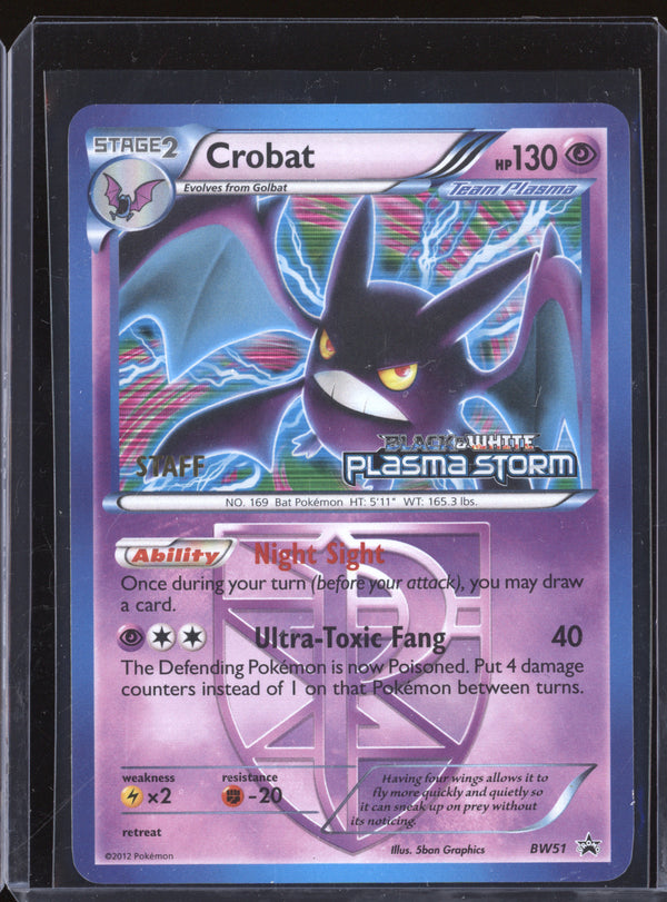 Crobat 2012 Pokemon Black & White Promos BW51 Plasma Storm Prerelease Staff