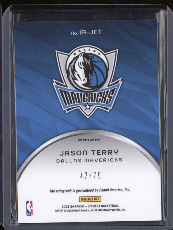 Jason Terry 2023-24 Panini Spectra IA-JET Icons Auto Interstellar 47/75