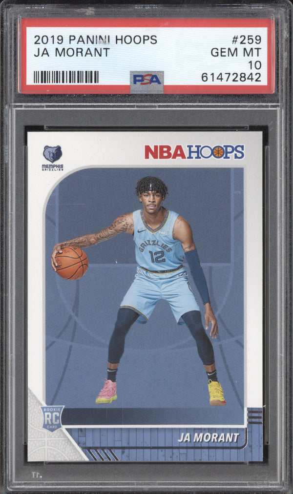 Ja Morant 2019-20 Panini Hoops 259 RC PSA 10