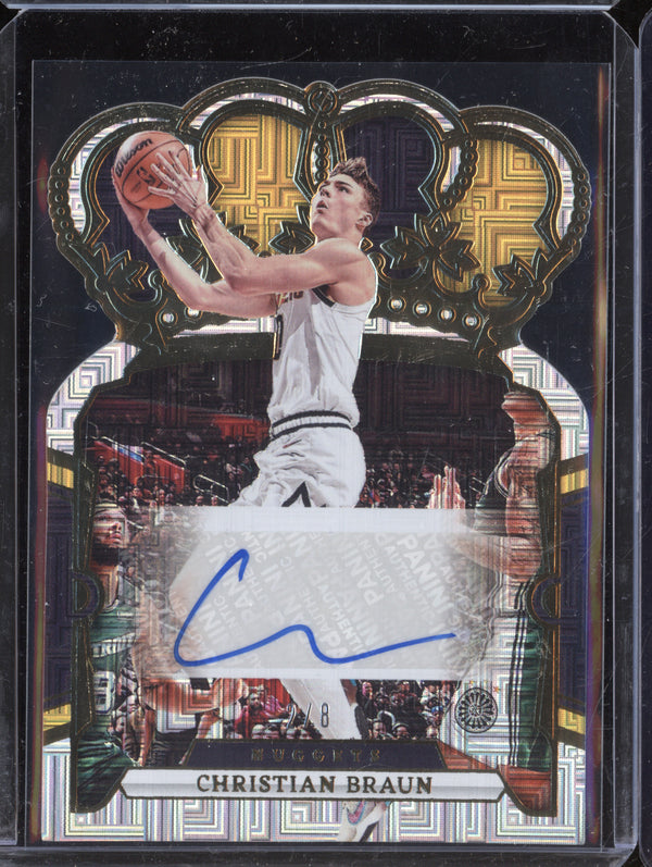 Christian Braun 2023-24 Panini Crown Royale Crown Auto Gold International 2/8