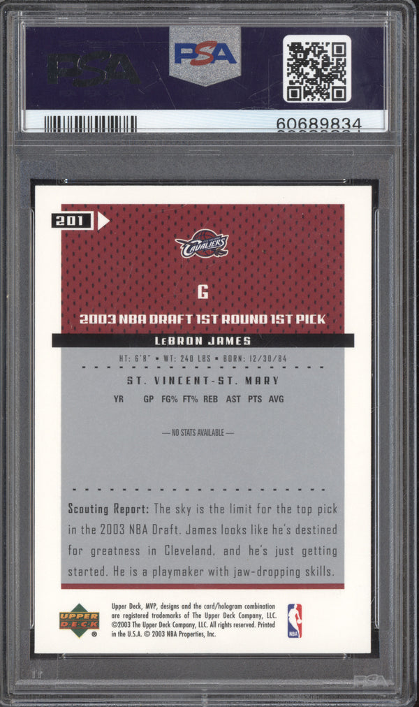 LeBron James 2003-04 Upper Deck MVP 201 RC PSA 10