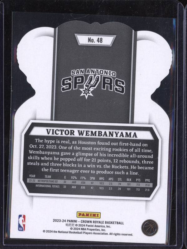 Victor Wembanyama 2023-24 Panini Crown Royale 48 Crystal RC