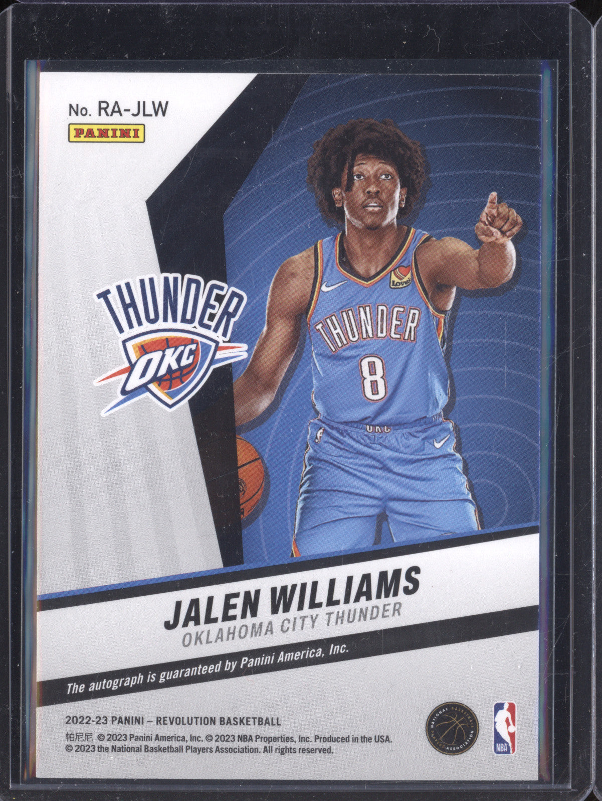 Jalen Williams 2022-23 Panini Revolution RA-JLW Rookie Auto RC