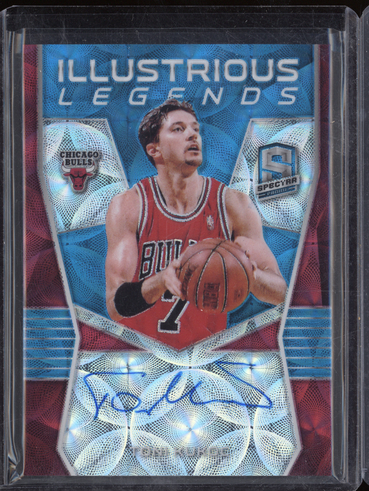 Toni Kukoc 2018-19 Panini Spectra IL-TKK Illustrious Legends Auto Blue Neon /60