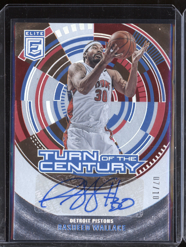 Rasheed Wallace 2023-24 Panini Donruss Elite Turn of the Century Auto Gold 7/10