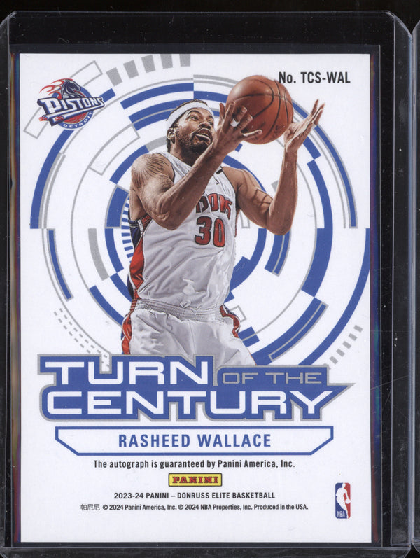 Rasheed Wallace 2023-24 Panini Donruss Elite Turn of the Century Auto Gold 7/10