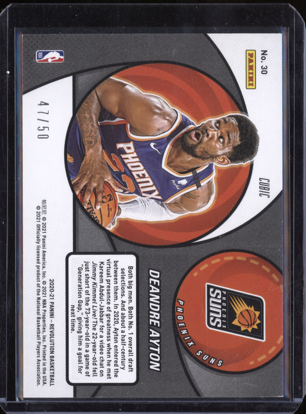 Deandre Ayton 2020-21 Panini Revolution 30 Vortex Cubic RC 47/50