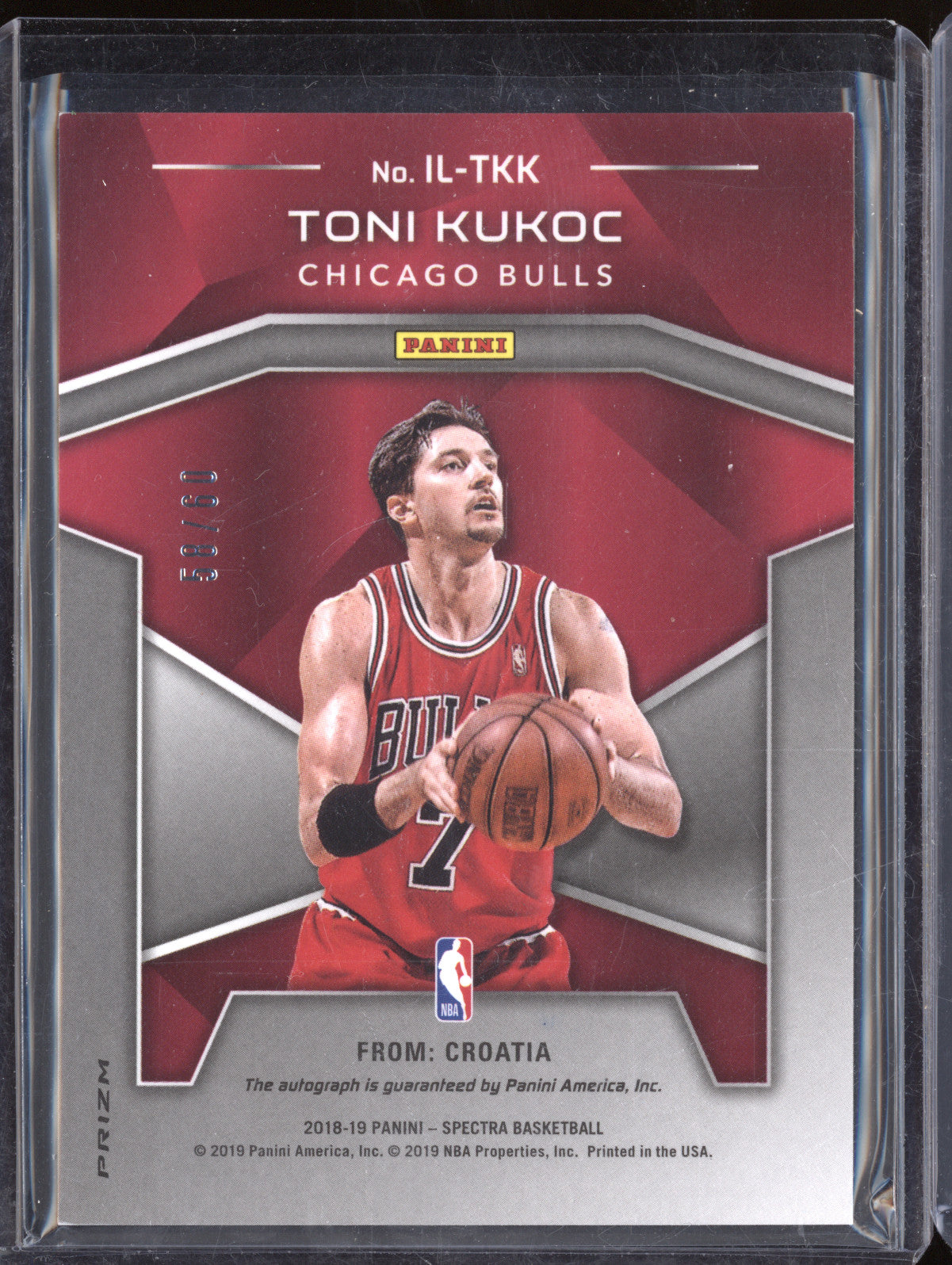 Toni Kukoc 2018-19 Panini Spectra IL-TKK Illustrious Legends Auto Blue Neon /60