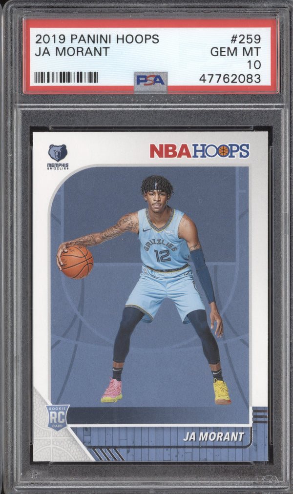 Ja Morant 2019-20 Panini Hoops 259 RC PSA 10