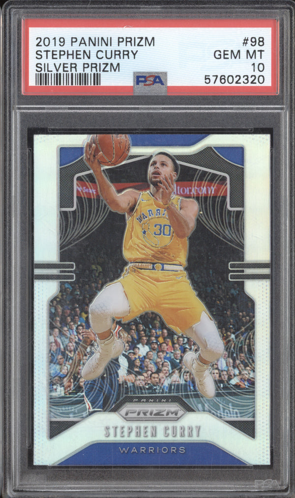 Stephen Curry 2019-20 Panini Prizm 98 Silver PSA 10