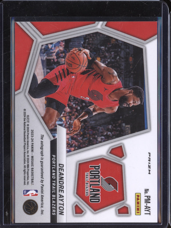 Deandre Ayton 2023-24 Panini Mosaic PM-AYT Pictographs Mosaic Choice Auto