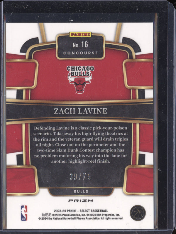 Zach Lavine 2023-24 Panini Select 16 Disco White 39/75