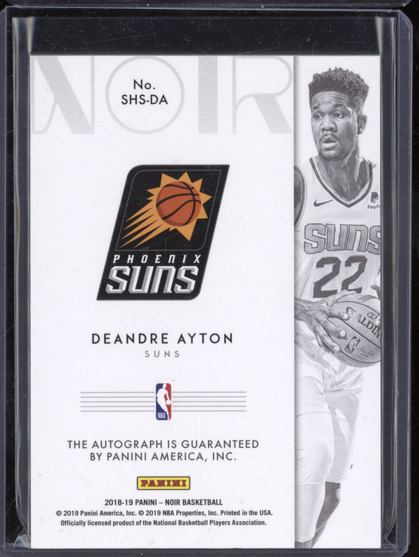 Deandre Ayton 2018-19 Panini Noir SHS-DA Shadow Sigs Auto RC 4/99