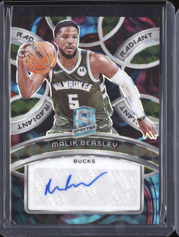 Malik Beasley 2023-24 Panini Spectra RS-MKB Radiant Auto Interstellar 28/75