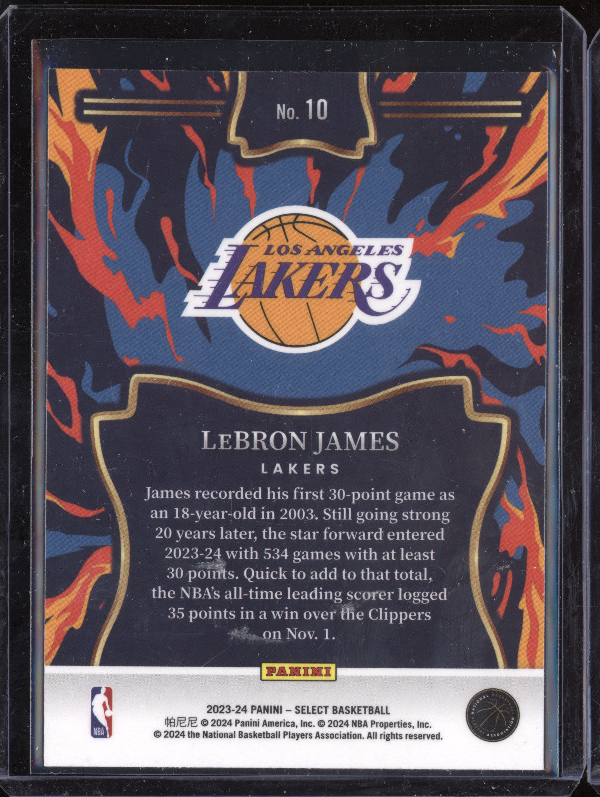 LeBron James 2023-24 Panini Select 10 En Fuego