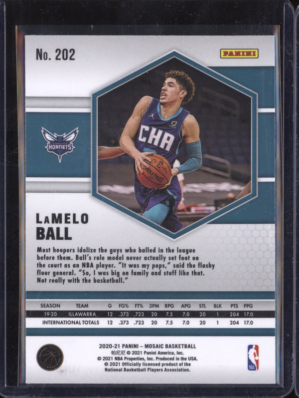 LaMelo Ball 2020-21 Panini Mosaic 202 Silver RC