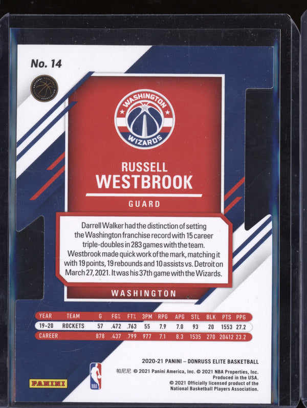 Russell Westbrook 2020-21 Panini Donruss Elite 14 Status 4/4