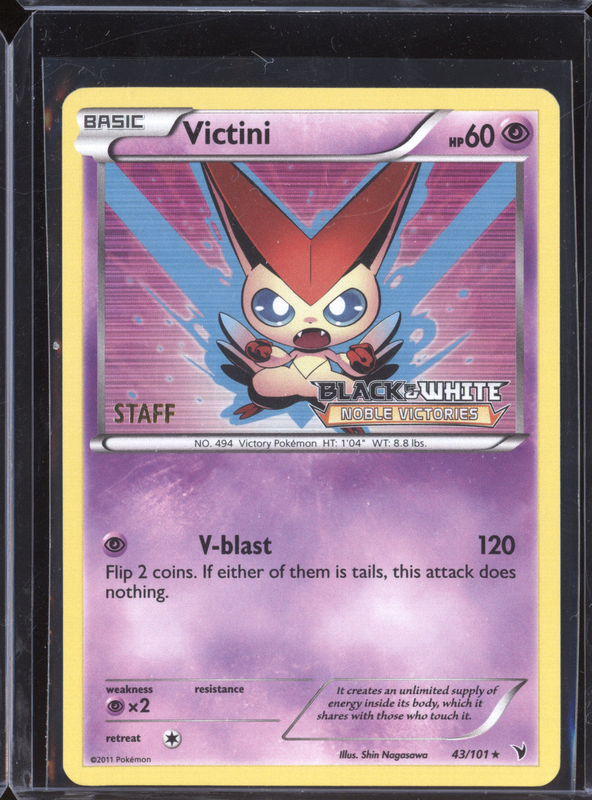 Victini 2011 Pokemon Noble Victories 43/101 Noble Victories Prerelease Staff