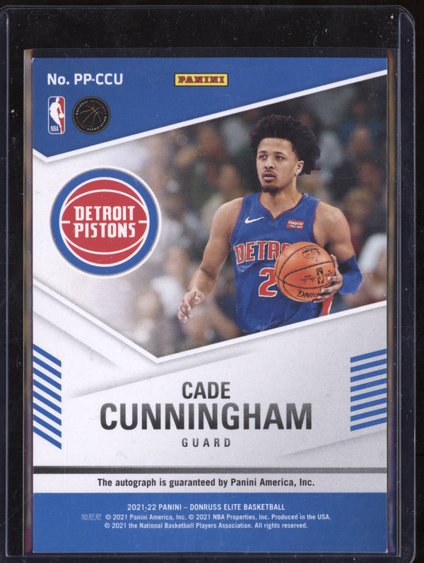 Cade Cunningham 2021-22 Panini Donruss Elite PP-CCU Pen Pals Auto RC 74/149