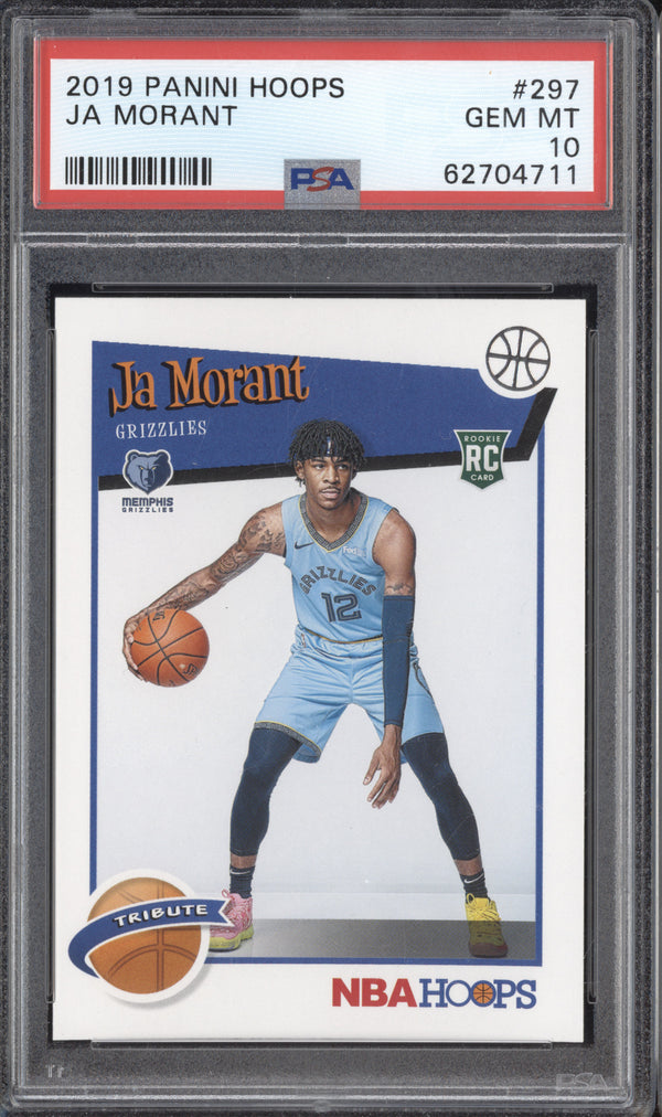 Ja Morant 2019-20 Panini Hoops 297 RC PSA 10